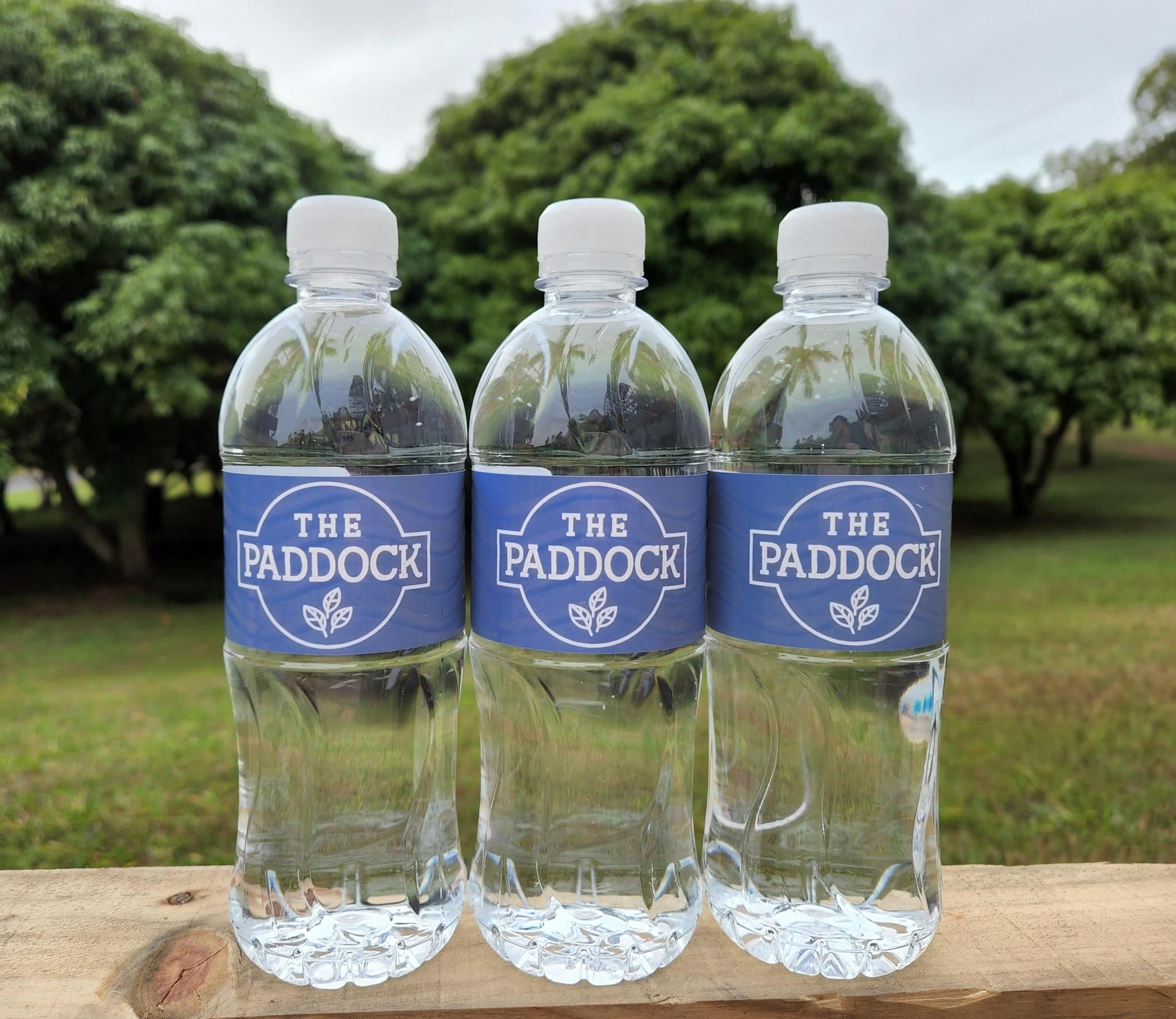 custom promo bottled water for the paddock by aussie gold natural spring water