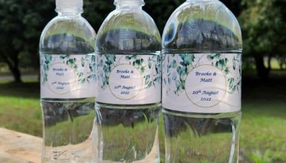 Customized Bottles Of Spring Water In A Wedding — Spring Water Online in Middlemount, QLD