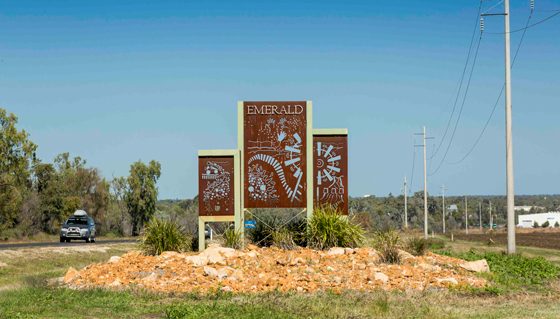Emerald Town Sign — Spring Water Online in Mackay, QLD
